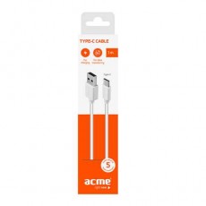 Кабель USB ACME CB1041W USB type-C cable, 1m White